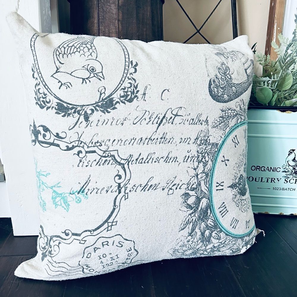 Hobby Lobby vintage style shabby chic linen blend 18x18 pillow cover